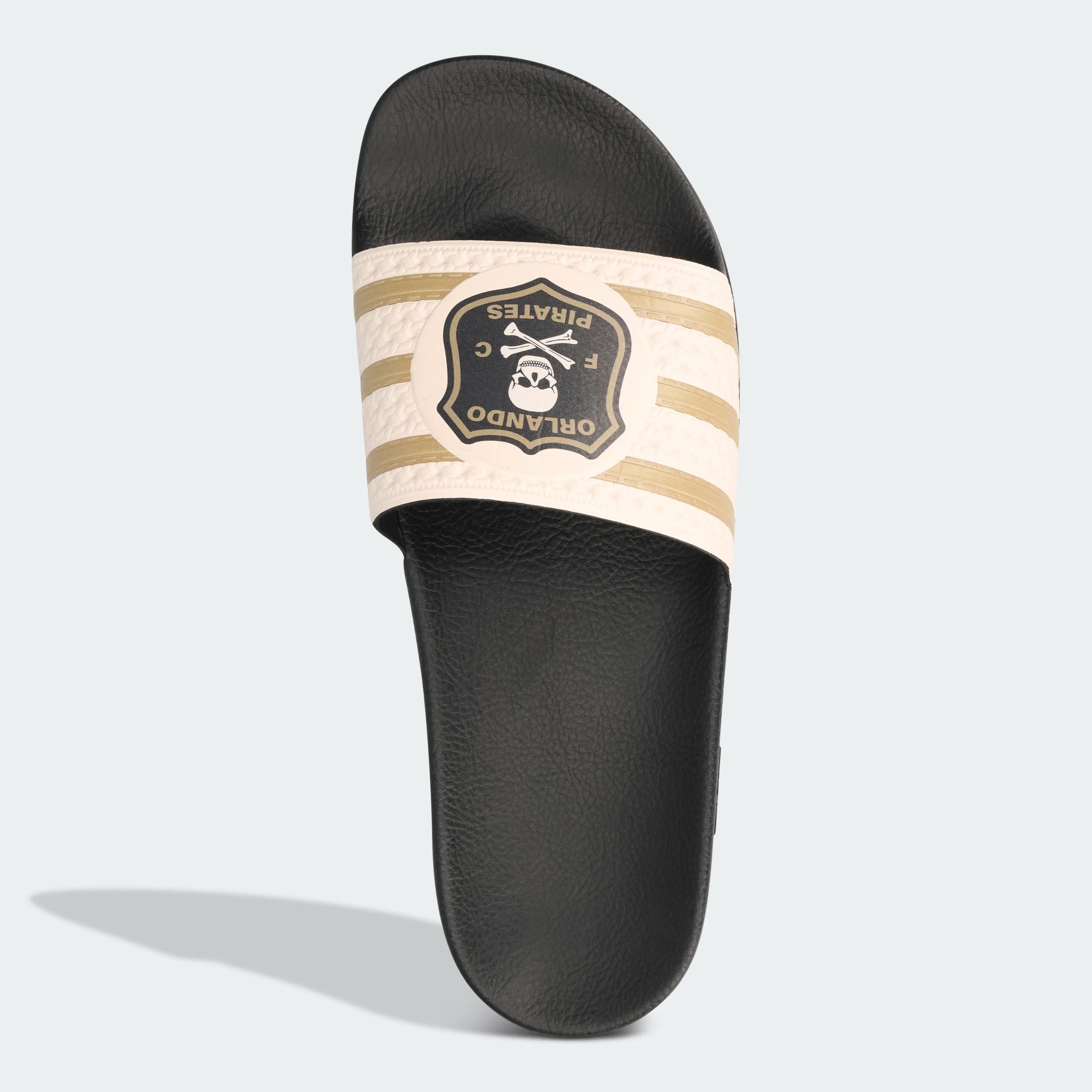 Orlando Pirates Adidas Trefoil Slides Black Khaki Linen