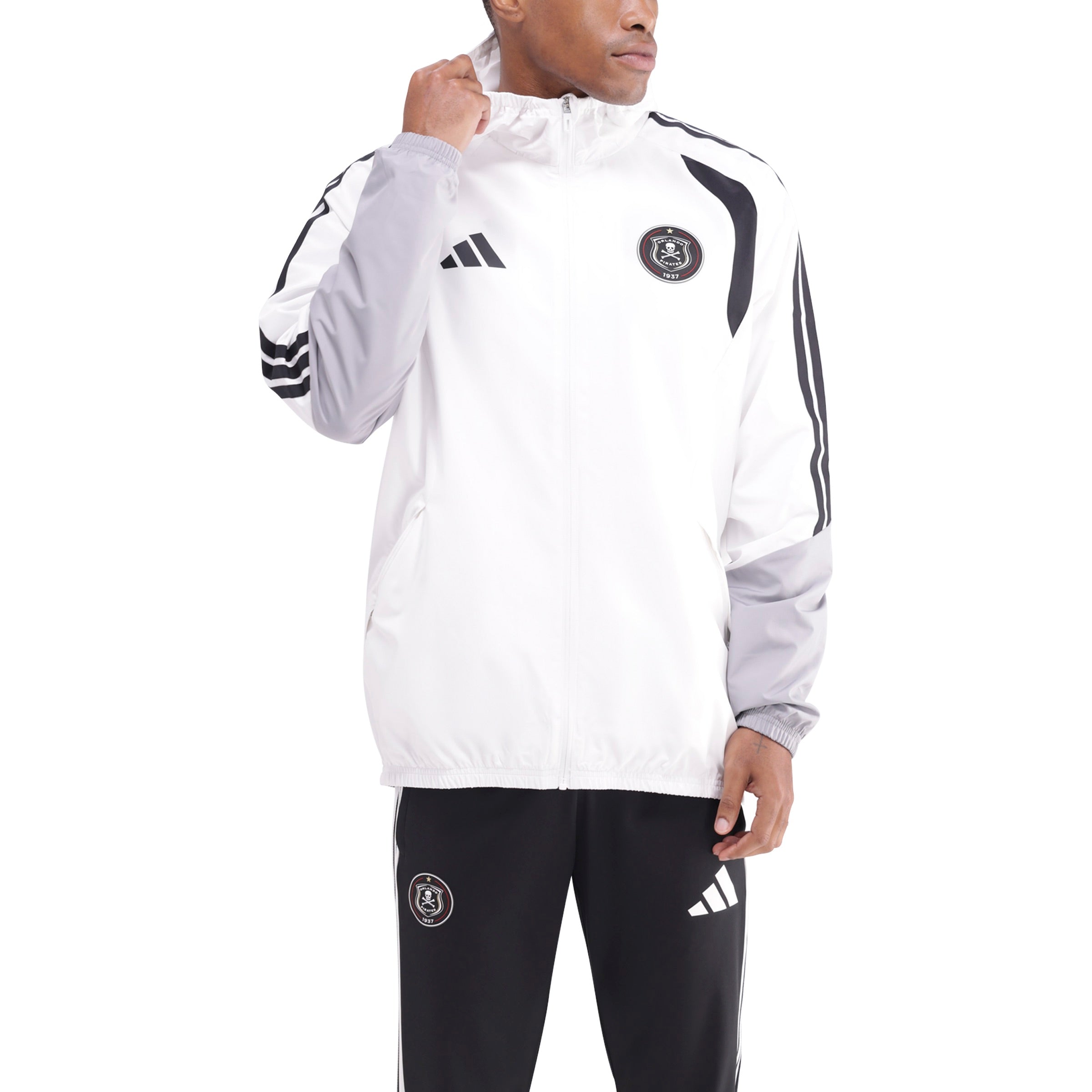 Orlando Pirates Adidas Tiro 26 Competition All-Weather Jacket White Light Onix Black