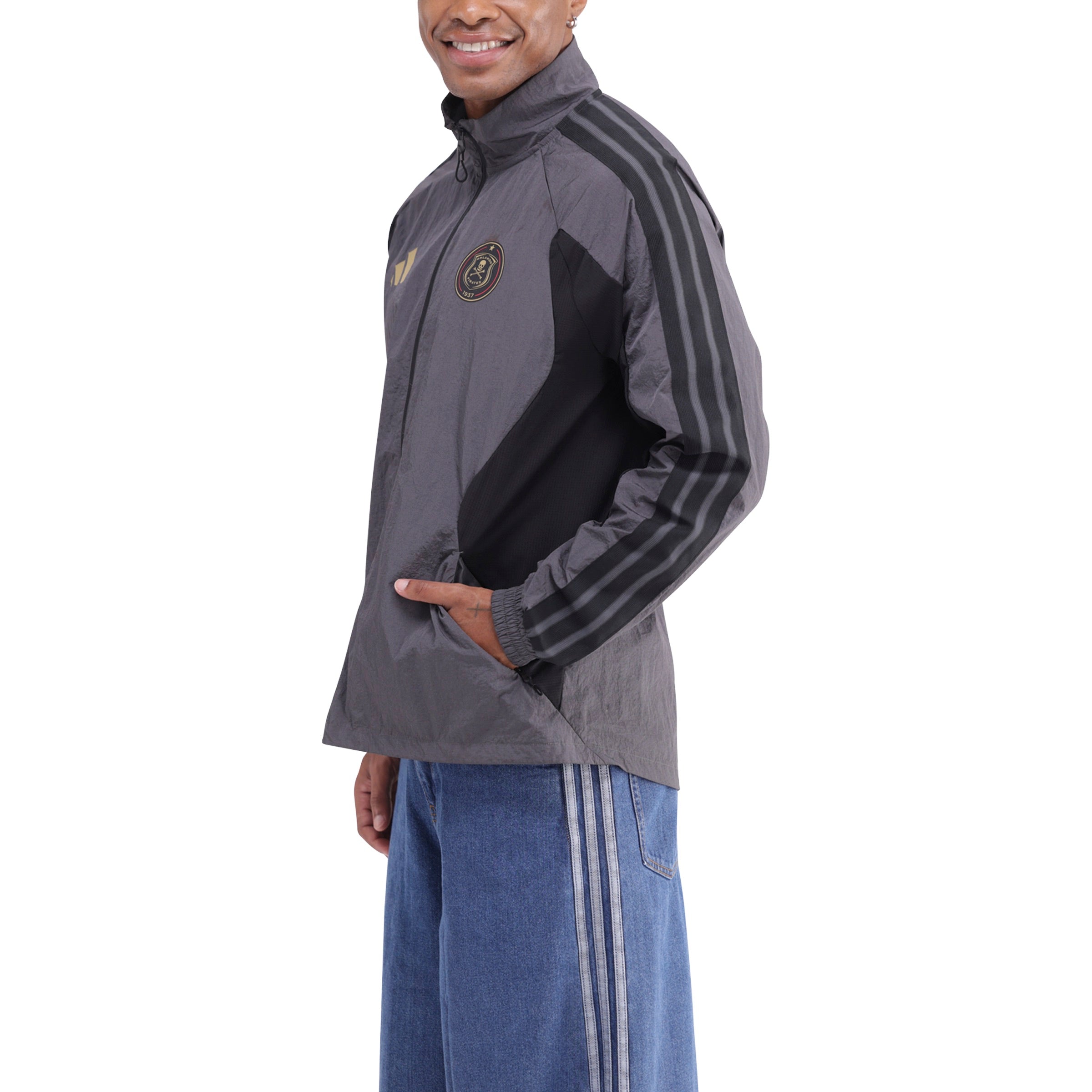 Orlando Pirates Adidas Home Anthem Jacket Grey Six