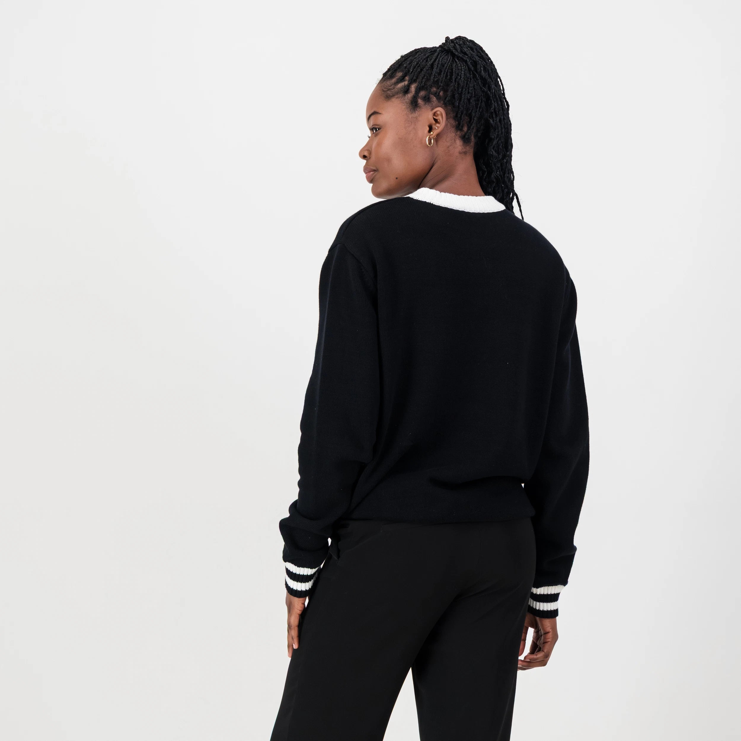 Orlando Pirates Tipped Crew Knit LS Jersey- Black