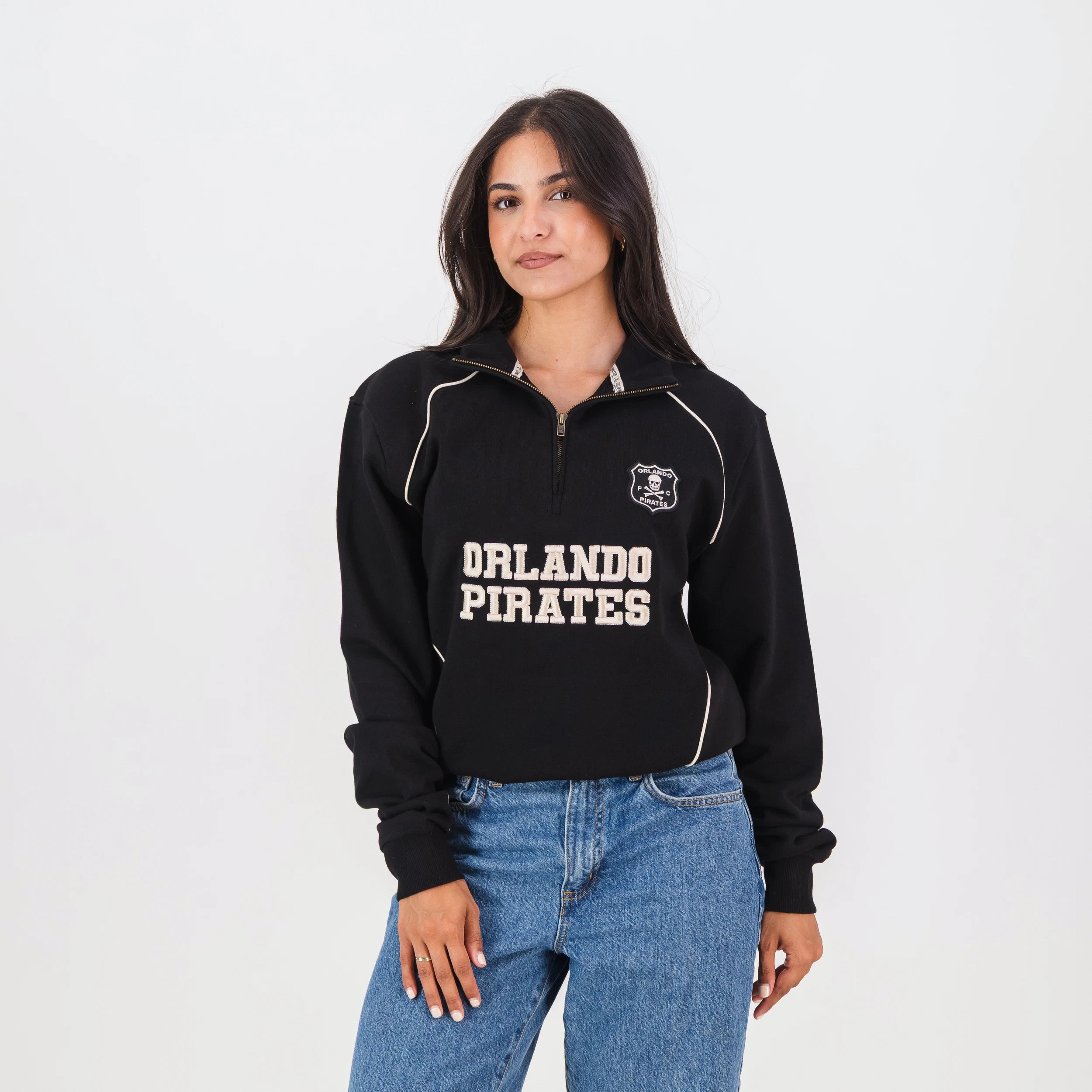 Orlando Pirates Piped Quarter Zip Sweat Black