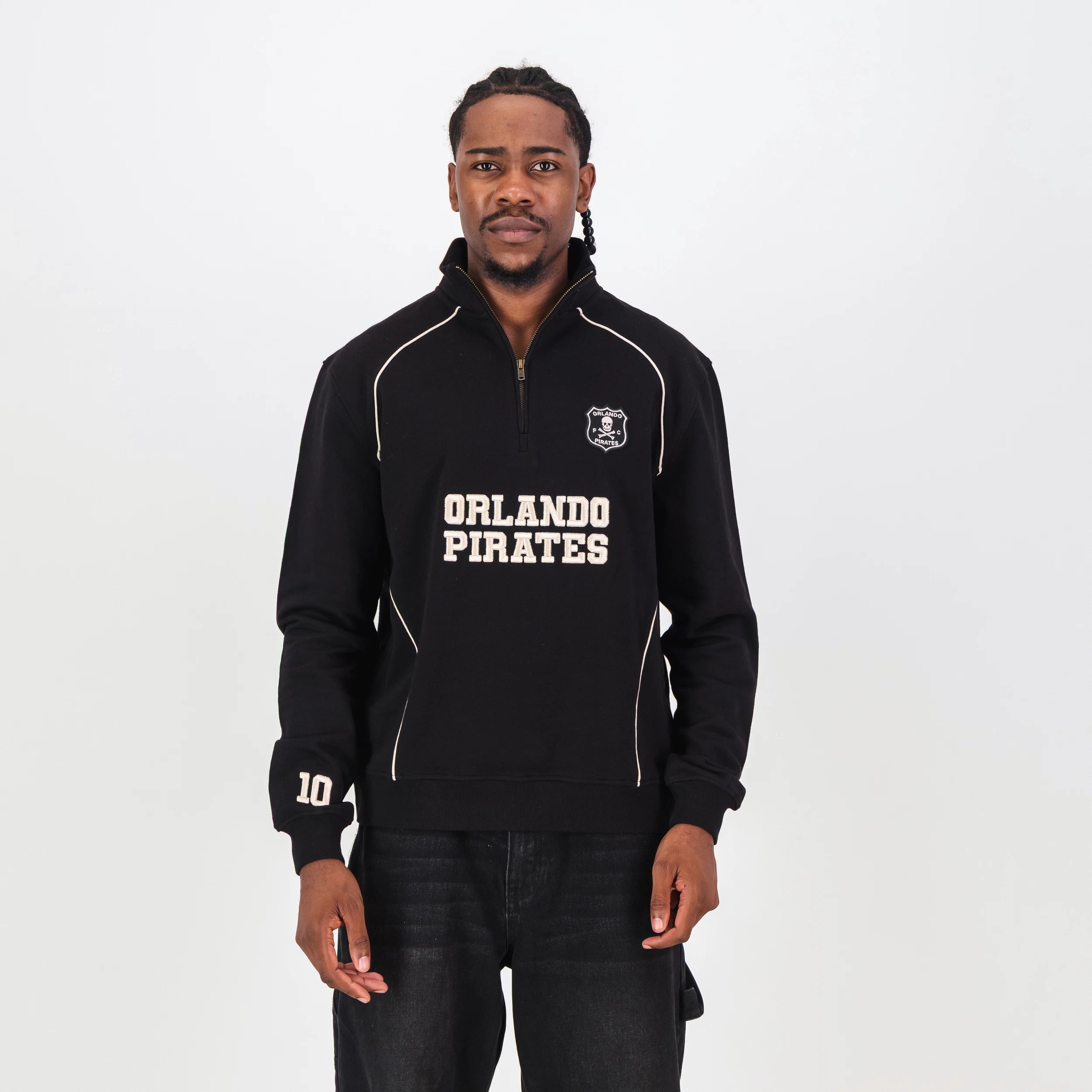 Orlando Pirates Piped Quarter Zip Sweat Black