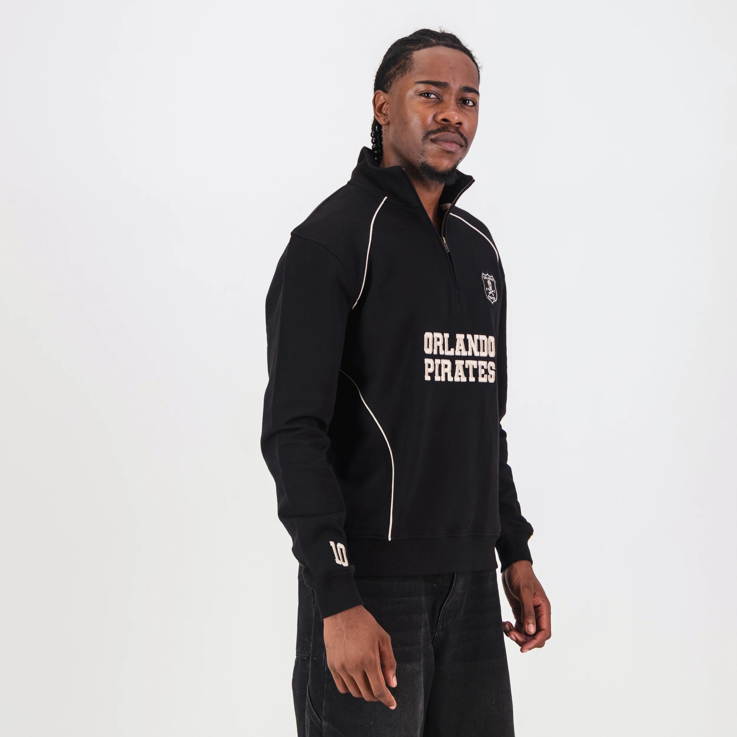 Orlando Pirates Piped Quarter Zip Sweat Black
