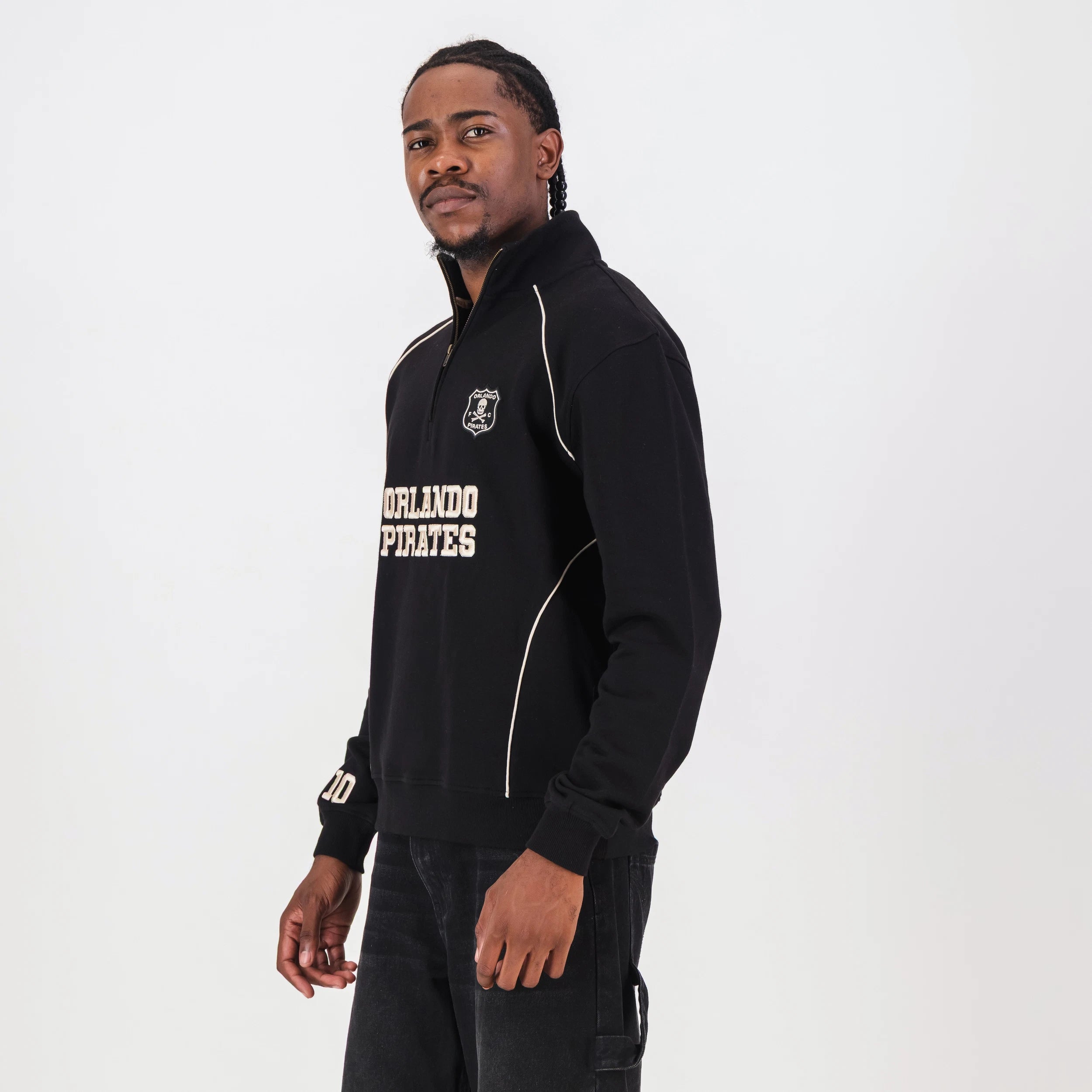 Orlando Pirates Piped Quarter Zip Sweat Black