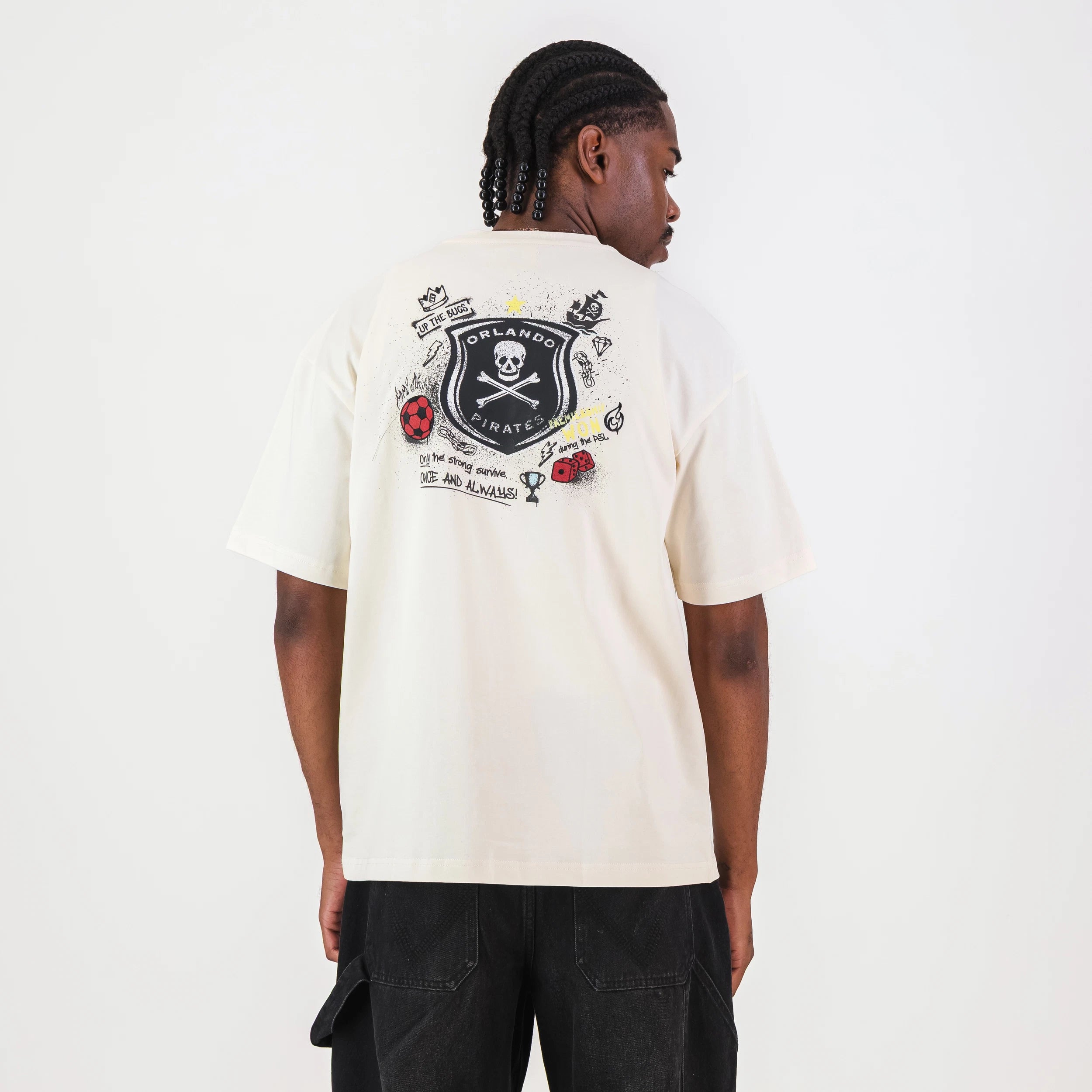 Orlando Pirates Quirky Boxy Tee-Ivory