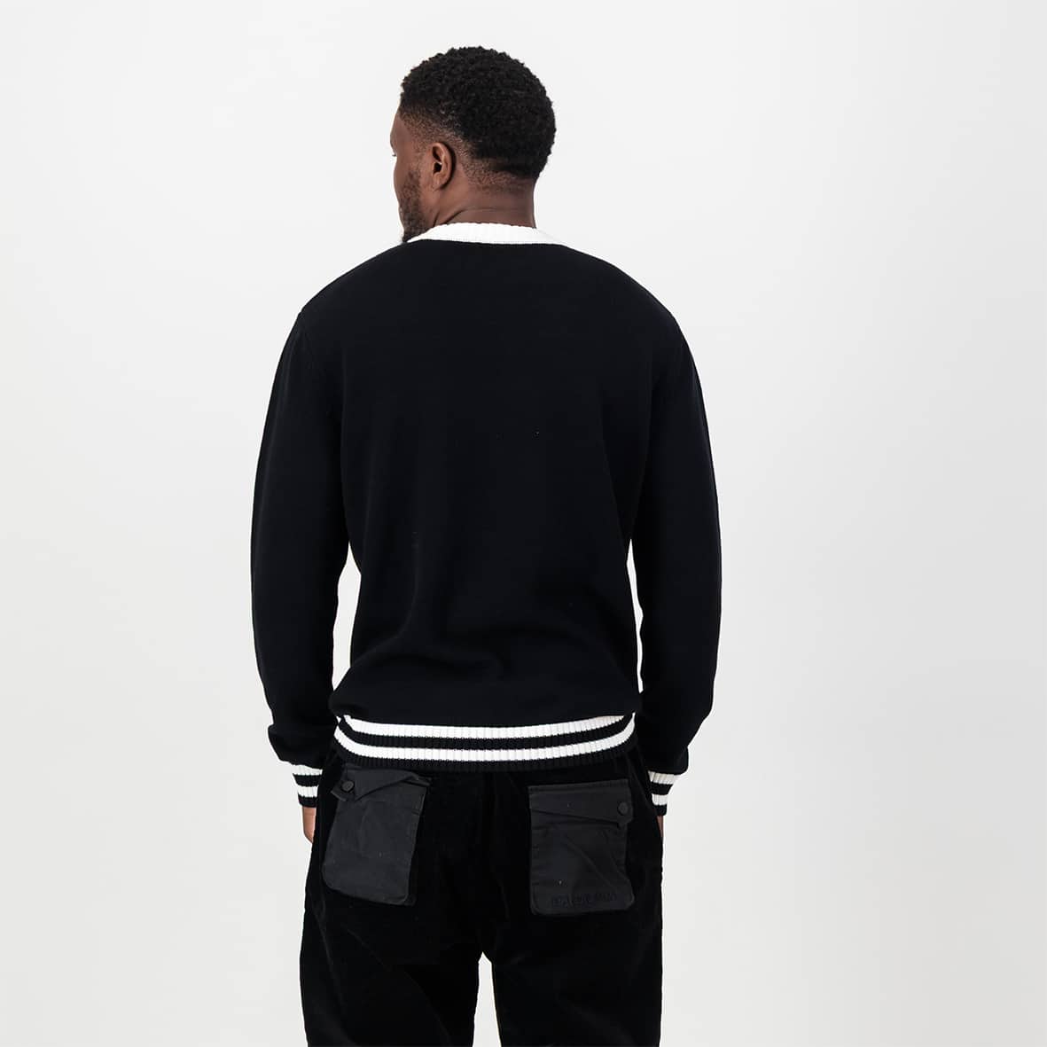 Tipped Crew Knit LS Jersey Black image 3