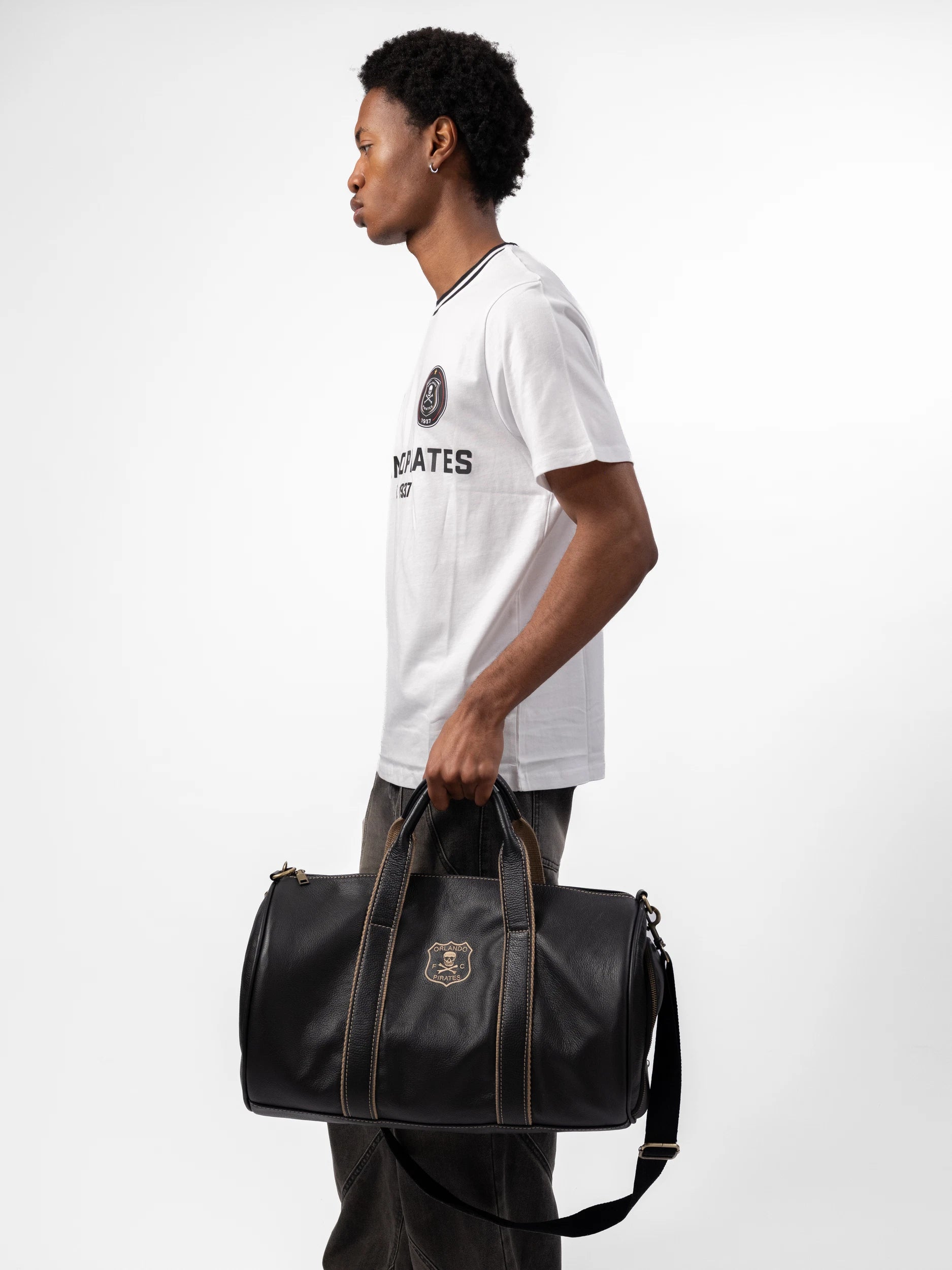 Orlando Pirates Leather Duffel Bag Black