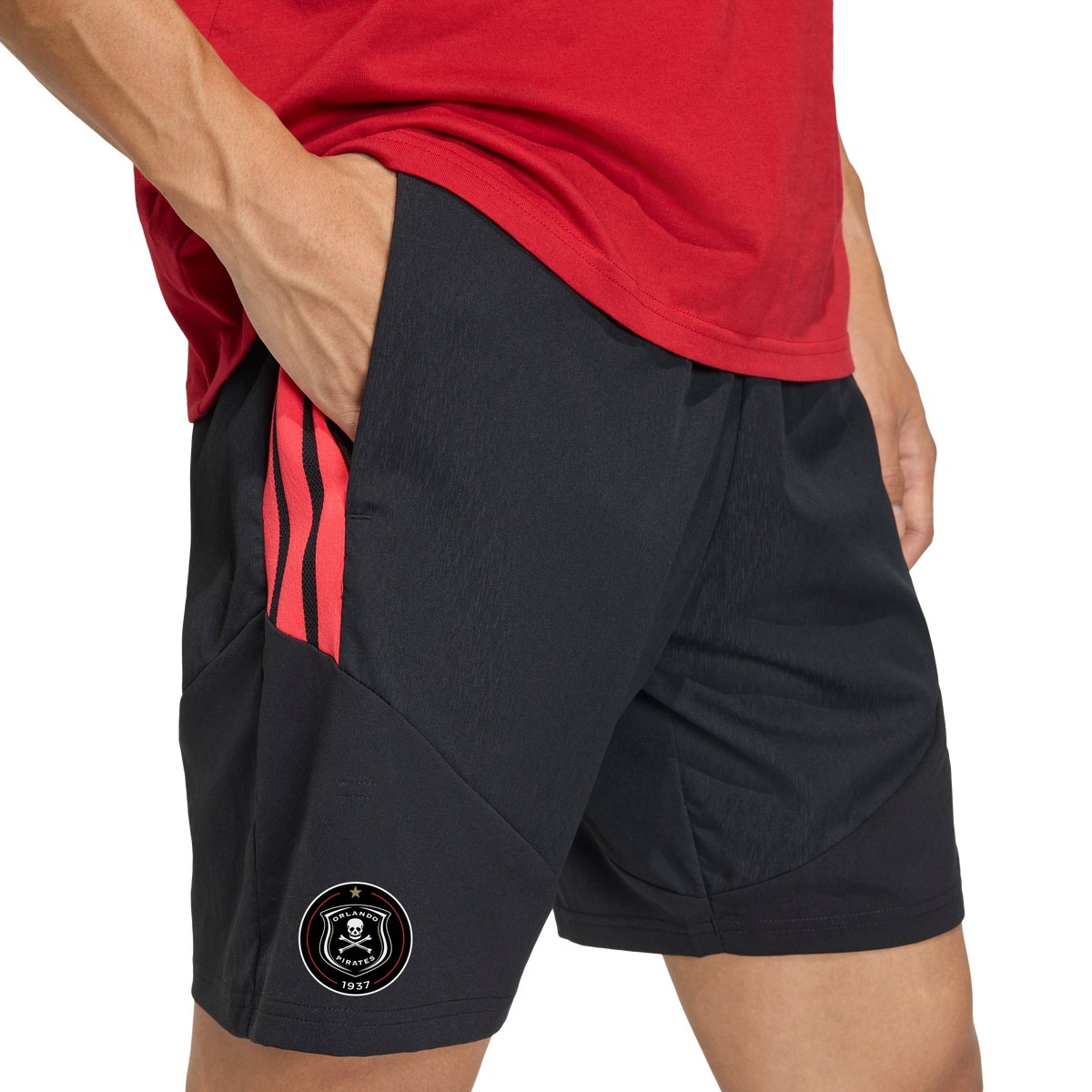 Orlando Pirates Adidas Tiro 26 Competition Downtime Shorts Black Black Semi Lucid Red