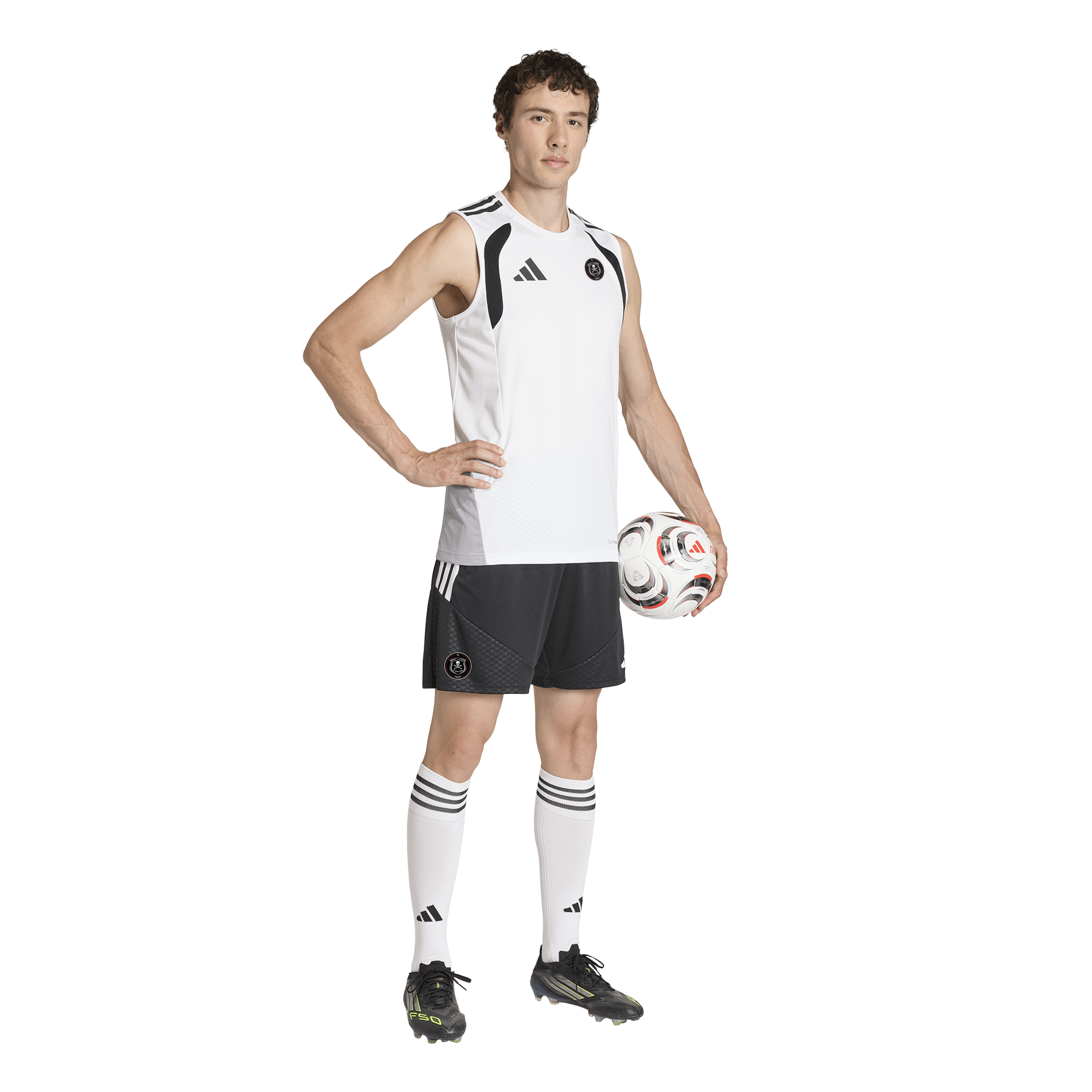 Orlando Pirates Adidas Tiro 26 Competition Sleeveless Jersey White Black