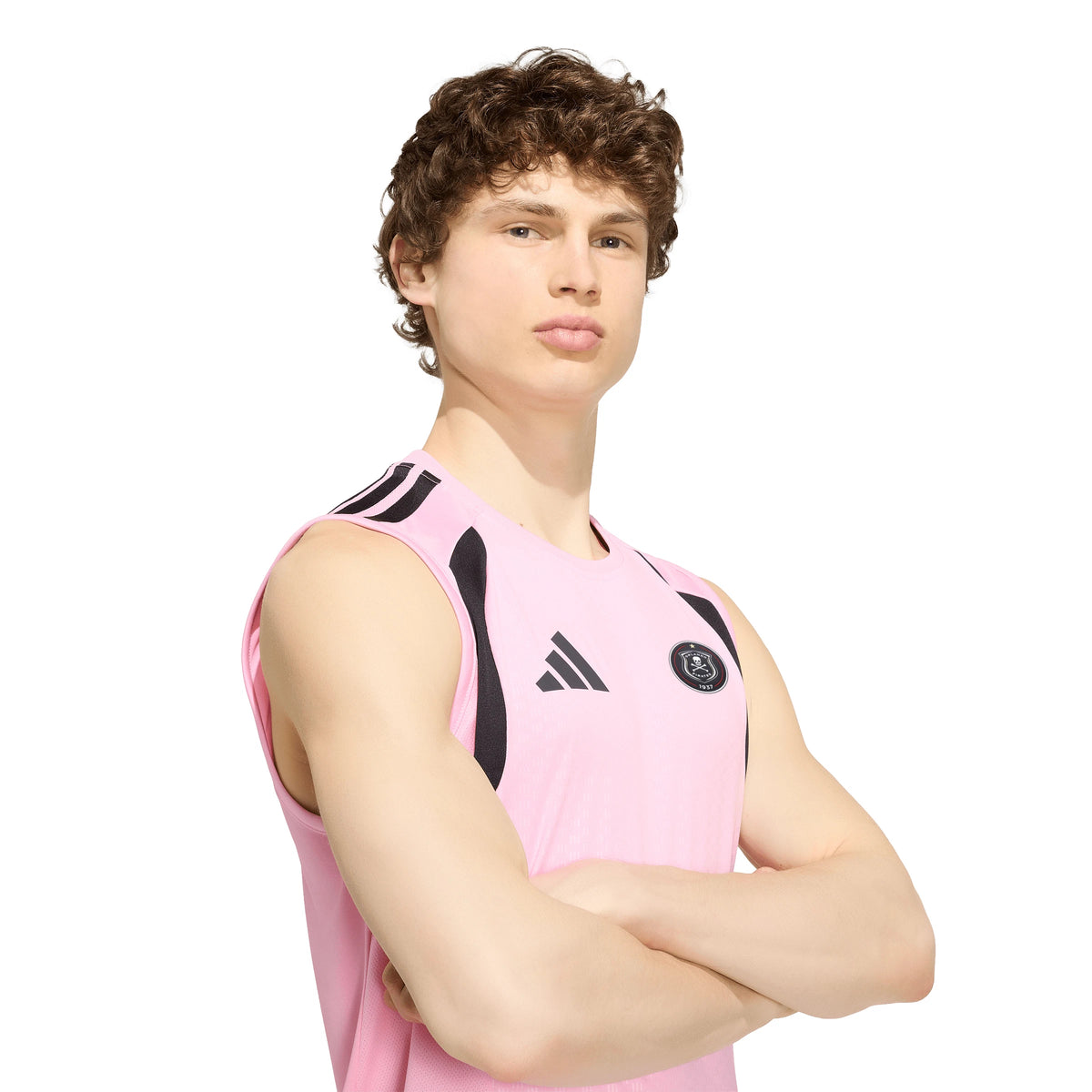 Orlando Pirates Adidas Tiro 26 Competition Sleeveless Jersey Light Pink Black
