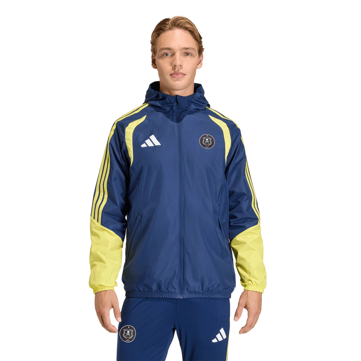 Orlando Pirates Adidas Tiro 26 Competition All-Weather Jacket Team Navy Blue Light Yellow
