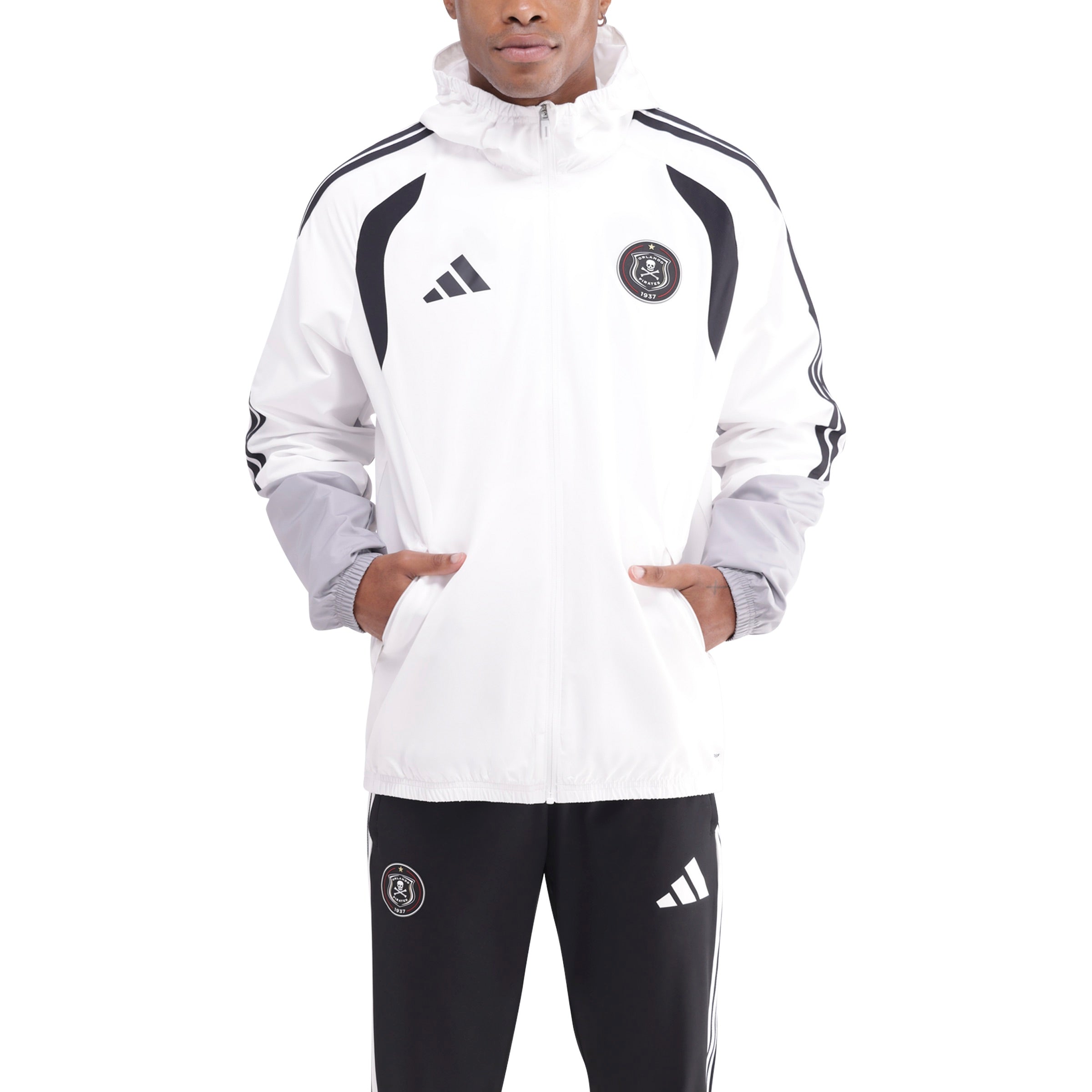 Orlando Pirates Adidas Tiro 26 Competition All-Weather Jacket White Light Onix Black