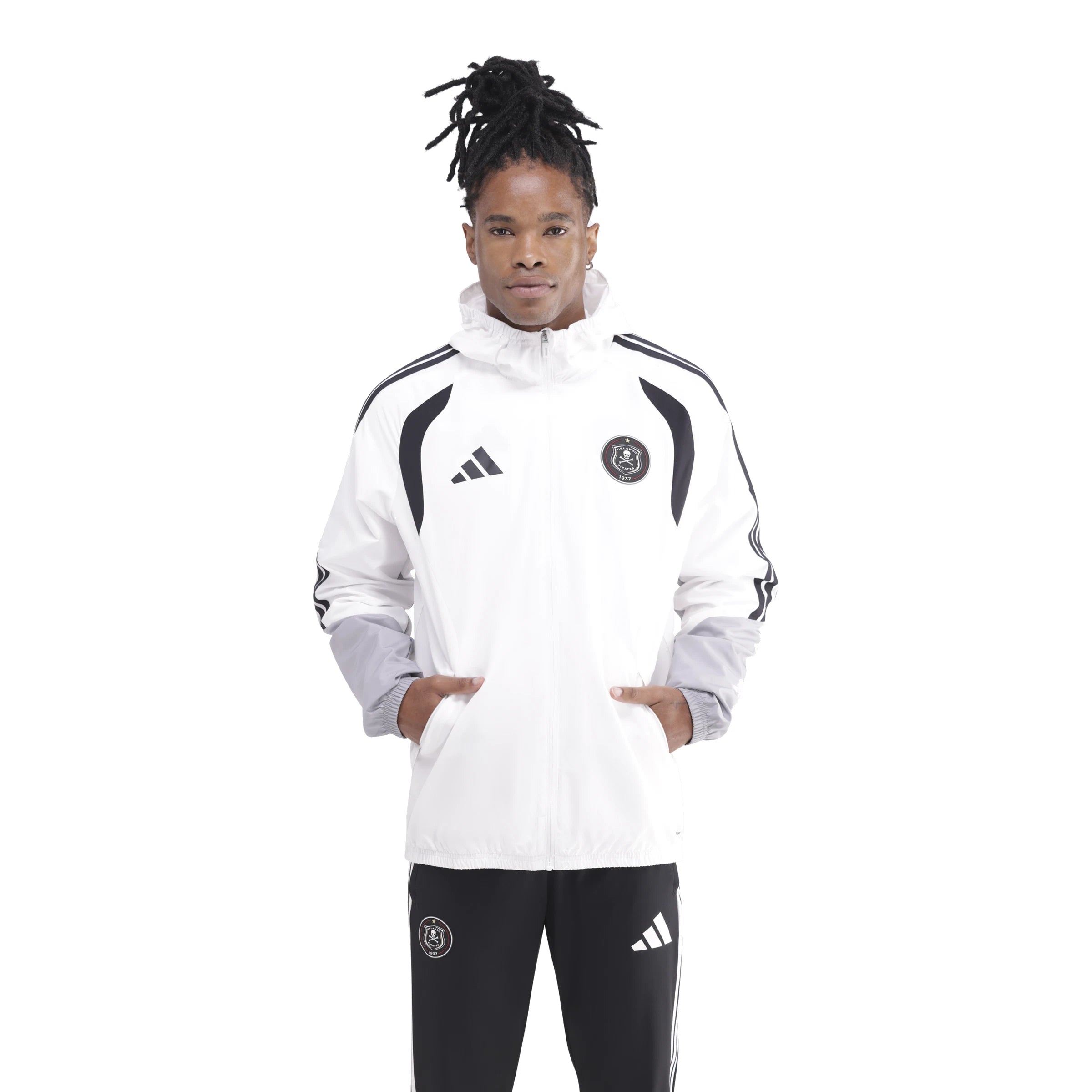 Orlando Pirates Adidas Tiro 26 Competition All-Weather Jacket White Light Onix Black