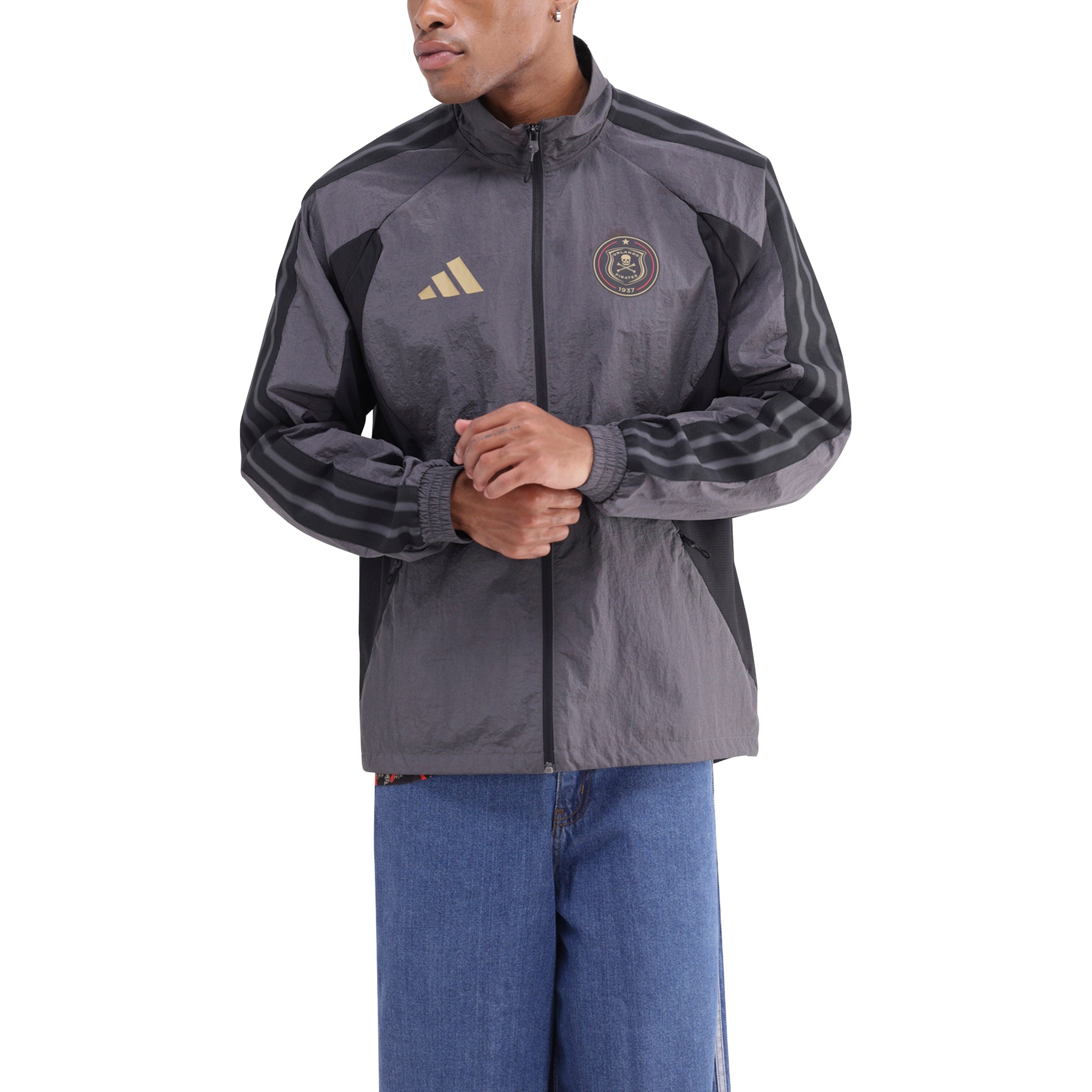 Orlando Pirates Adidas Home Anthem Jacket Grey Six