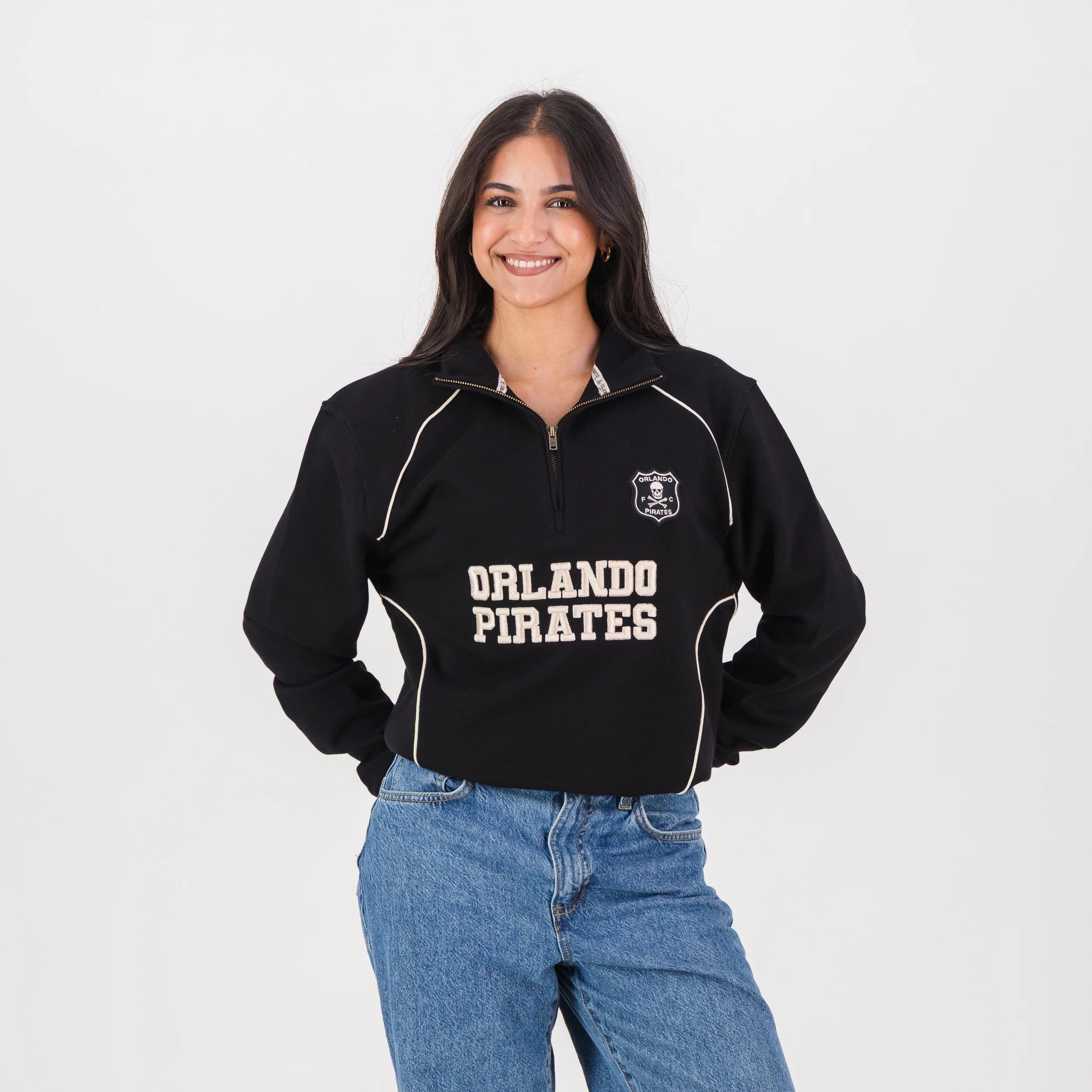 Orlando Pirates Piped Quarter Zip Sweat Black