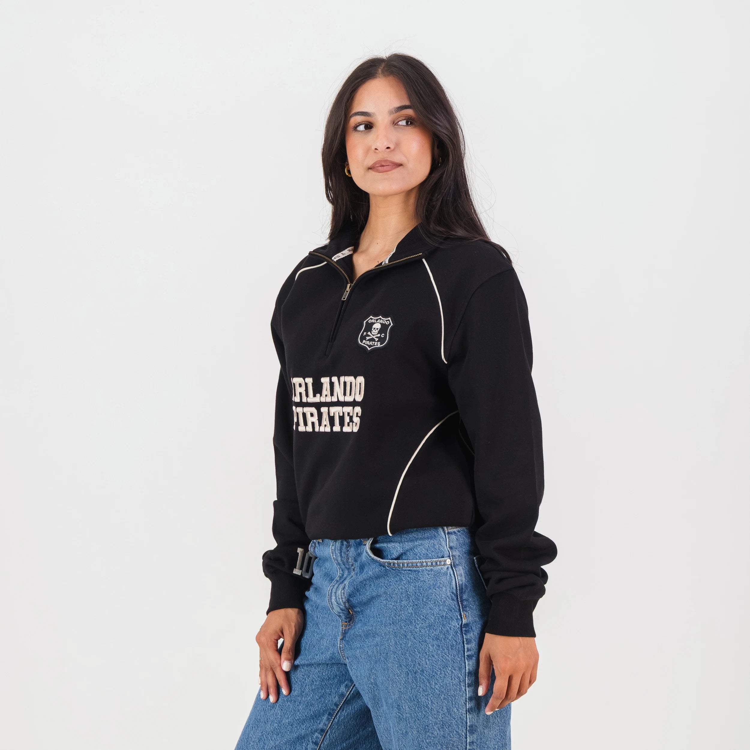 Orlando Pirates Piped Quarter Zip Sweat Black