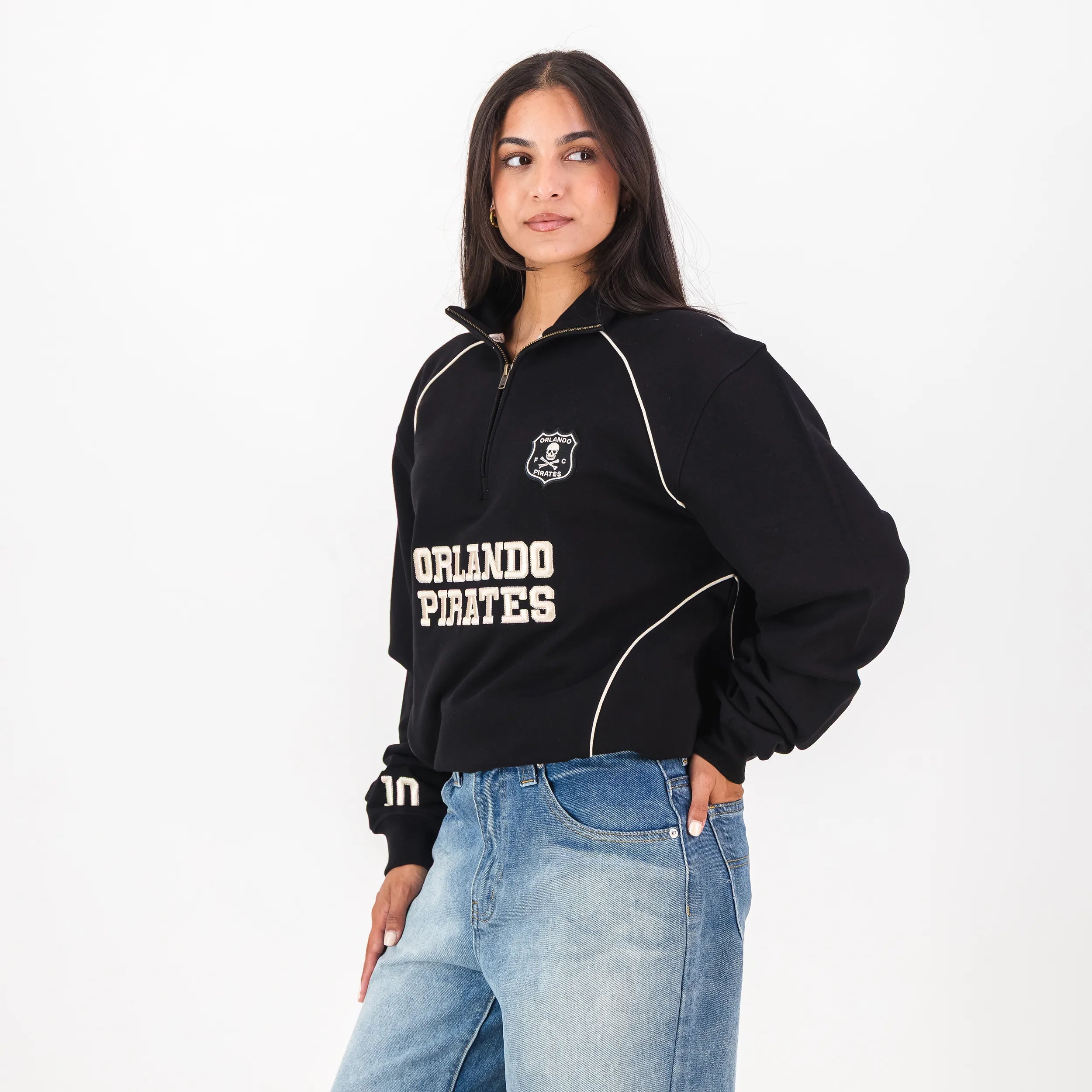 Piped Quarter Zip Sweat