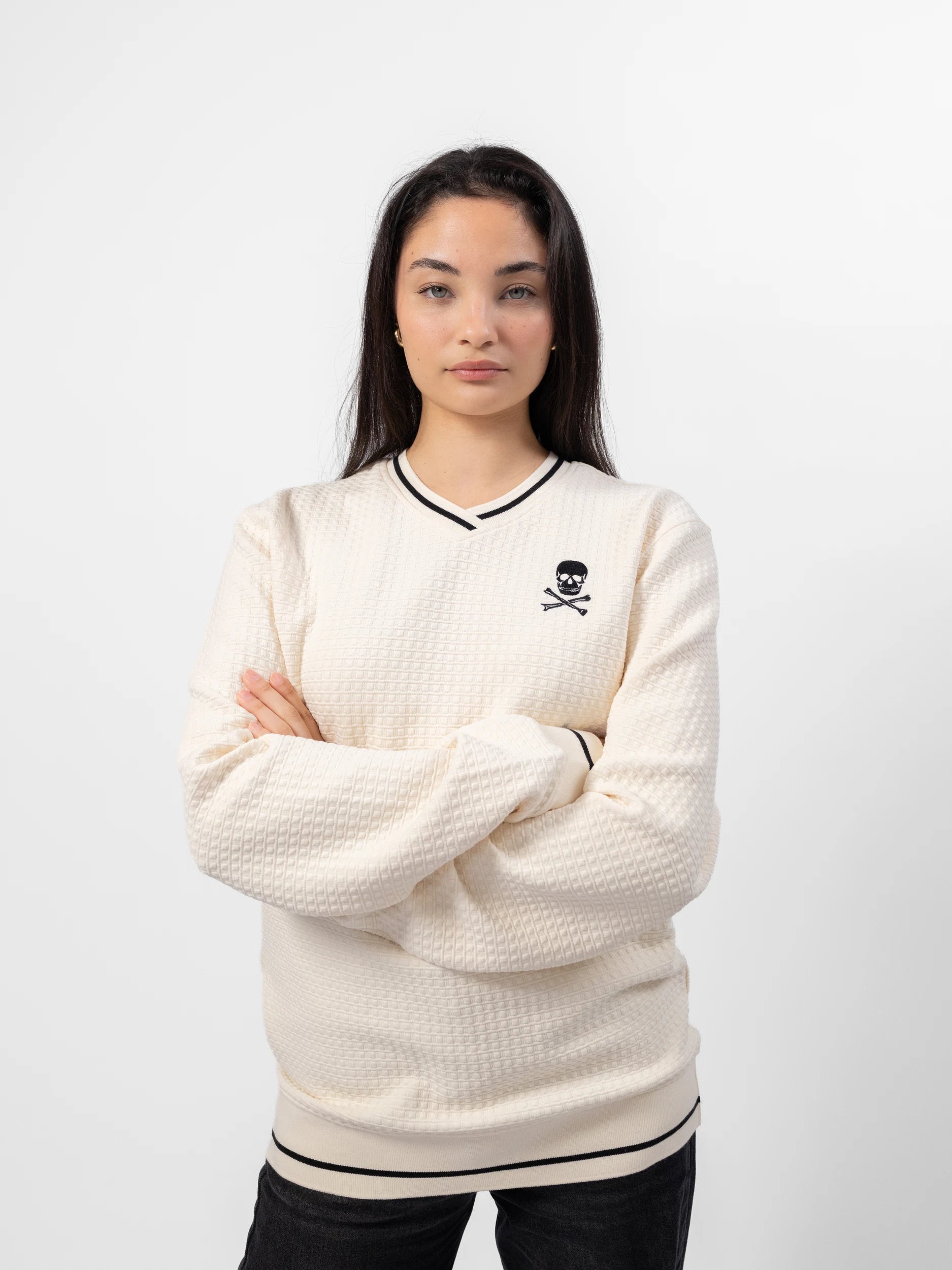 Orlando Pirates V-neck Waffle Sweatshirt White